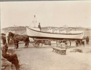 Us Life Saving Service Crew & Boat Prepare To Launch,  Circa 1907,