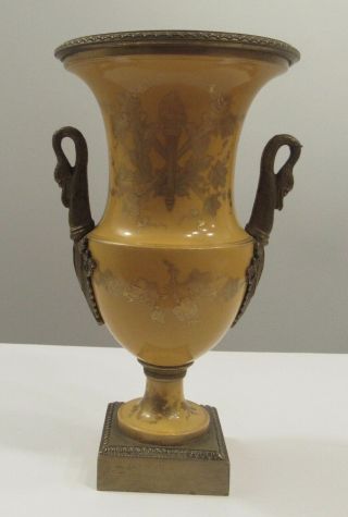 A 19th C.  SEVRES - STYLE PORCELAIN URN WITH GILT BRONZE MOUNTS 6