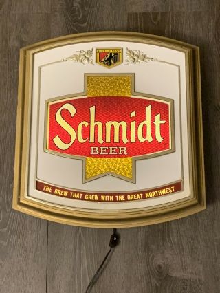 Vintage 1978 Schmidt Beer Bubbling Motion Lighted Glorifier Sign Very Rare