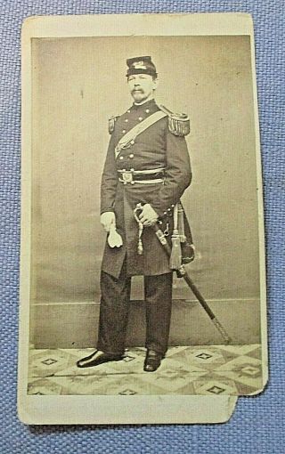 Cdv - Staff Officer 5th York State Militia - Armed