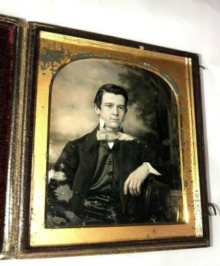 6th Plate Size Daguerreotype Gorgeous Young Man Outdoor Scene 1 Of 2 Same Man