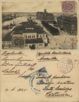 Sweden 1928 Malmo Overview Of The City Philatelic Cof Fotografi Postcard Vintage