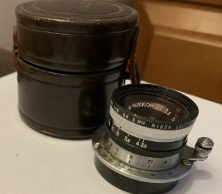 Vintage Nikkor Camera Lens With Cap And Case Estate Nippon Kogaku