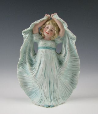 Antique Heubach German Bisque Porcelain Figurine Of A Young Girl 9&1/2 "