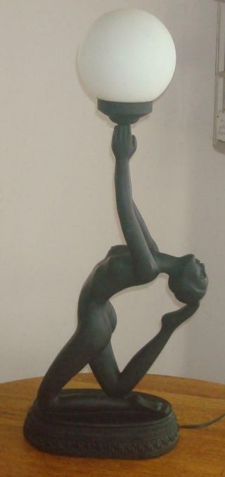 Art Deco Style Retro Nude Lady Sculpture Table Lamp