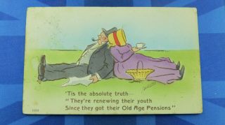 Political Cynicus Comic Postcard 1909 Lloyd George Old Age Pension Theme