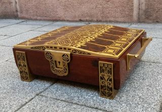 Erhard Und Söhne Art Nouveau Wooden Box Brass Details And Inlay Jugendstil Box