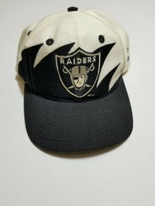 Vintage 90s Los Angeles Raiders Logo Athletic Sharktooth Snapback Hat Cap Nfl