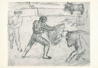 Bullfighting Scene 1900 Pc Vintage Art Postcard By Pablo Picasso Edition 1980s