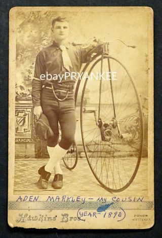 Antique Handsome Bicycle Racer Markley Cabinet Photo Sac City Iowa Gay Interest