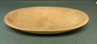 Vintage Primitive Large 21 X 11 Inch Signed Munising Wooden Dough Bowl