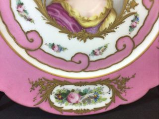 Antique French Sevres Pink Gilt Porcelain Portrait Place Louis Philippe 2