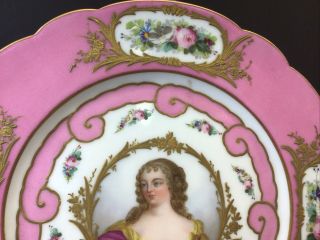 Antique French Sevres Pink Gilt Porcelain Portrait Place Louis Philippe 3