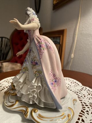 San Marco Capodimonte Porcelain Lace Figurine.  Dress Has A Chip. 3