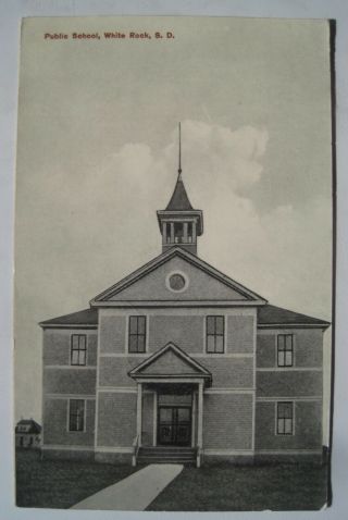 White Rock Sd Public School Old 1912 Postcard; Roberts County Population Of 3