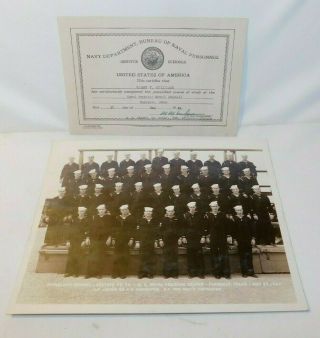 Rare 1944 World War 2 Us Navy Signalmen School Graduation Picture Photo