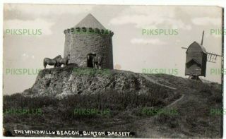 Old Postcard Burton Dassett Windmill & Beacon Stratford On Avon Warks Real Photo