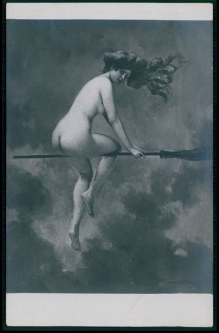 Art Albert Penot Nude Woman Witch Sabbat Old 1910 Salon De Paris Russian Edition