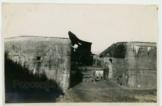 Vintage China Photograph 1924 Tsingtao German Fort Damage Qingdao Sharp Photo