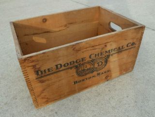 Antique Embalming Fluid Dodge Chemical Co Mfg Chemists Wooden Crate Boston Mass