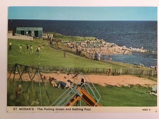 St Monans Putting Green,  Bathing Pool Scotland Posted 1989 Vintage Postcard 1560