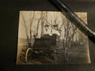 Antique Estate Late 1800s 1900 Photo Two Women Driving Car - Kansas