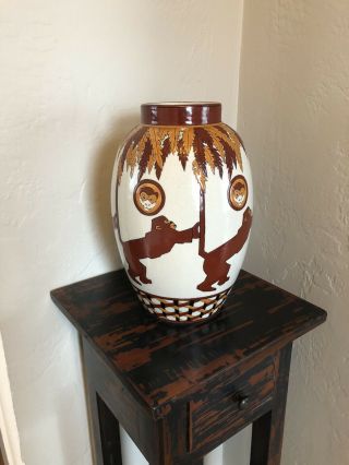 Art Deco Keralouve Monkey Vase From Belgium