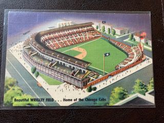 Vintage Wrigley Field Postcard Chicago Cubs Very Old Baseball