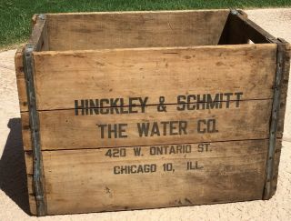 Vintage Hinckley & Schmitt Water Co.  Crate Wooden Chicago