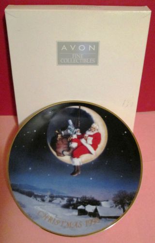 1998 Avon Christmas Plate Greetings From Santa Ernie Norcia 22k Gold Trim
