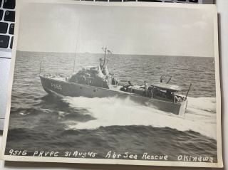 1945 Us Navy Air Sea Rescue Boat In Okinawa Ww2 Era 8x10 Photo