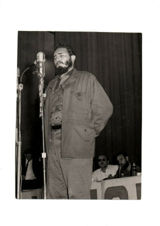 Revolution Moments Fidel Castro Speech Image 1960s Korda Vtg Orig Photo V4