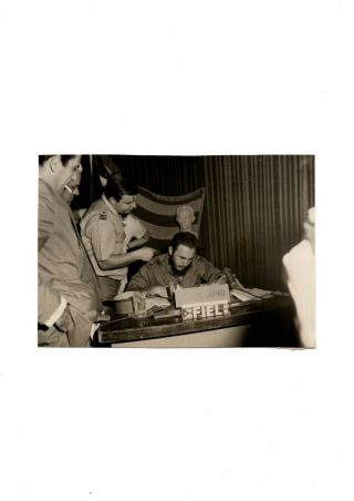 1959 Cuba President Fidel Castro Ready For The Media Vtg Orig A.  Korda Photo V5