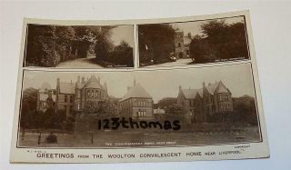 Liverpool Woolton Convalescent Home Real Photo Postcard Ww1 1914 - 18 1487