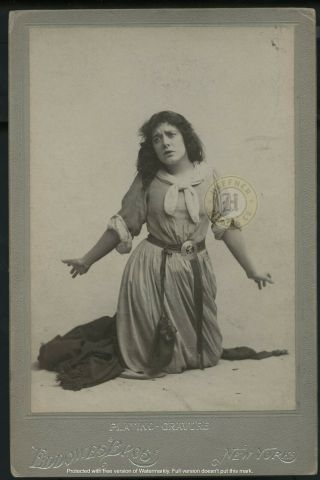 Vintage Actress: Julia Marlowe Cabinet Card Photograph By Eddowes C.  1890s