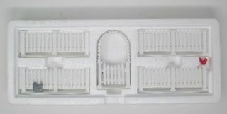 Depart 56 Village Accessory White Picket Fence With Gate 52624 Single Bird
