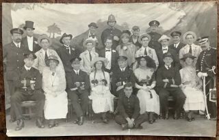 Ww1 Pc Size Photographic Image Of H.  M.  S Lord Nelson Concert Party & Officers