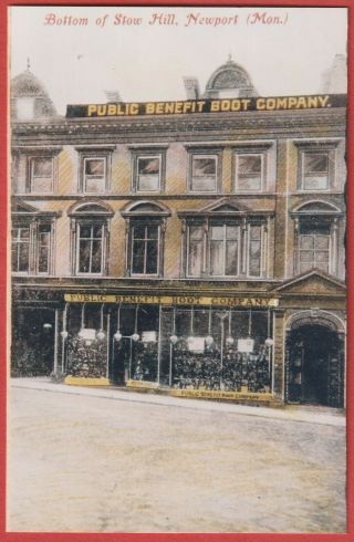 Vintage Print - The Public Benefit Boot Company,  Stow Hill,  Newport