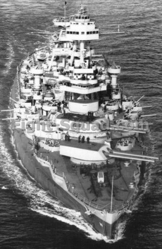 Ww2 Picture Photo 1943 American - Dreadnought Battleship Uss Texas 3231