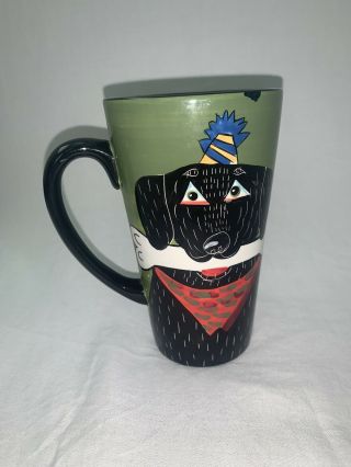 Rare - Mary Naylor Tall Coffee Mug Hair Of The Dog Drinking Coffee Tea Latte Art