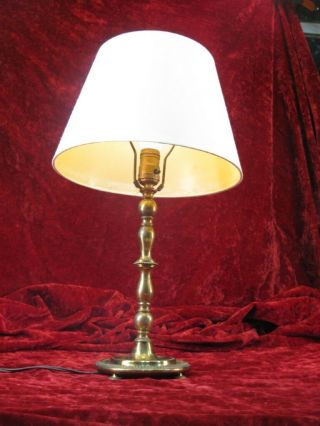 Vintage Heavy Brass Candlestick Table Lamp