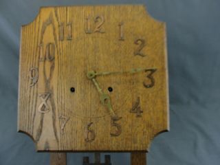 Antique Quarter Sawn Oak Arts Crafts Mission Style Wall National Clock Company 2