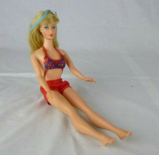 Vtg 1969 Mattel Barbie Standard Straight Leg Doll 1190 Blonde Factory Set Sears