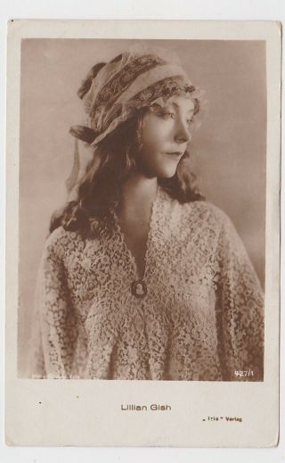 Old Real Photo Card Silent Movie Star Lilian Gish Around 1925 Verlag - 1