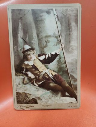 Scarce Theatrical Vaudeville Actress Newsboy Cabinet Card Of Actress Ada Rehan