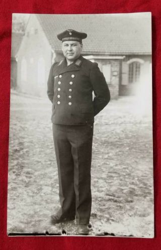 Wwii Ww2 German Kriegsmarine Military Soldier Portrait Photo Photograph Postcard