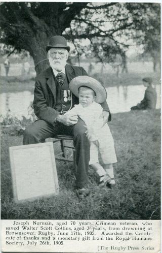 Brownsover - Rugby - Joseph Norman Saves Child From Drowning 1905 - Old Postcard