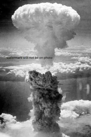 Atomic Bombing Cloud Of Nagasaki On August 9,  1945 4x6 Wwii Ww2 Photo 100