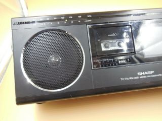VINTAGE SHARP TRI - MATE 3000 TV - AM/FM RADIO STEREO MICROCASSETTE RECORDER BOOMBOX 2