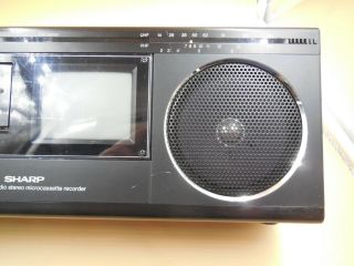 VINTAGE SHARP TRI - MATE 3000 TV - AM/FM RADIO STEREO MICROCASSETTE RECORDER BOOMBOX 3